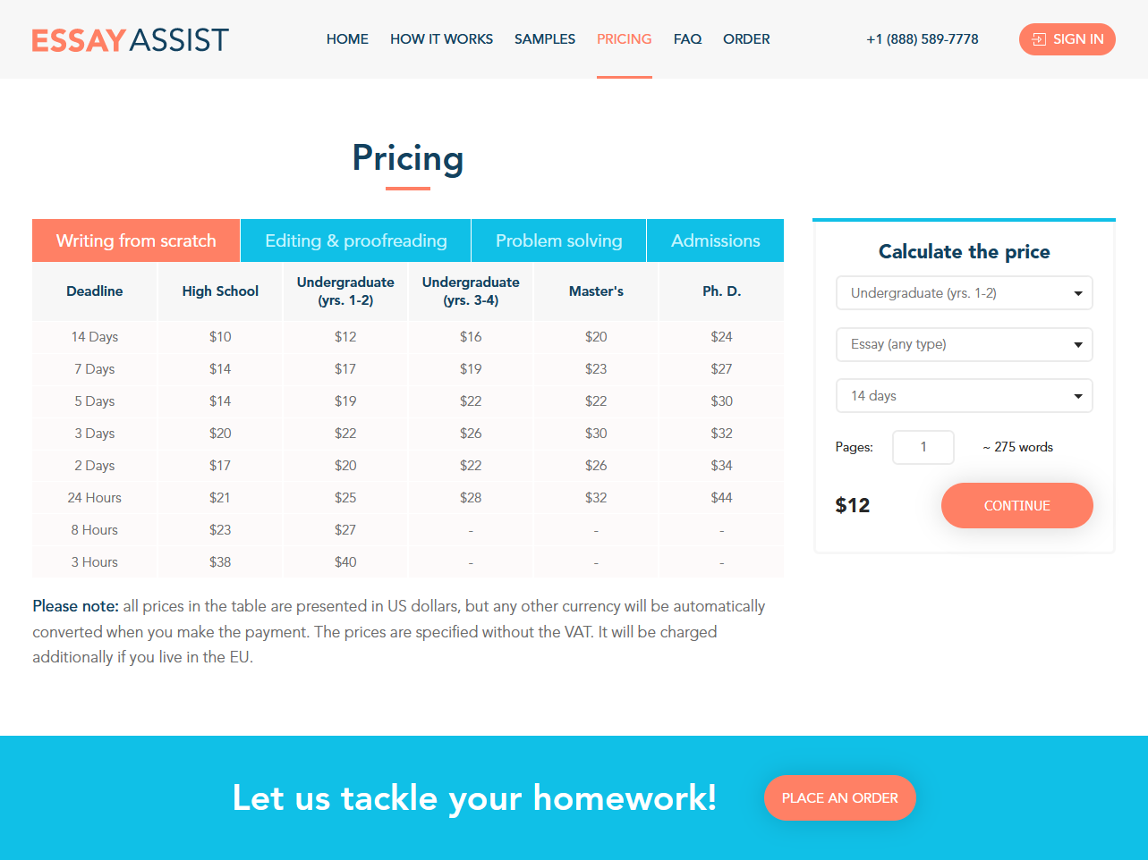 essayassist pricing